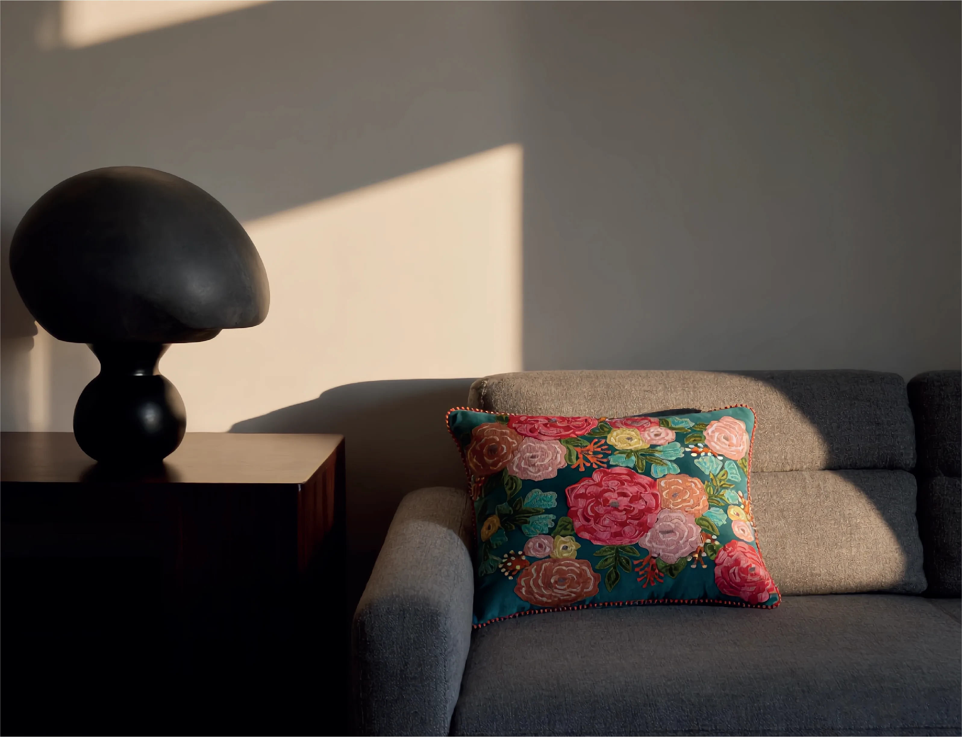 Teal Bloom Cushion