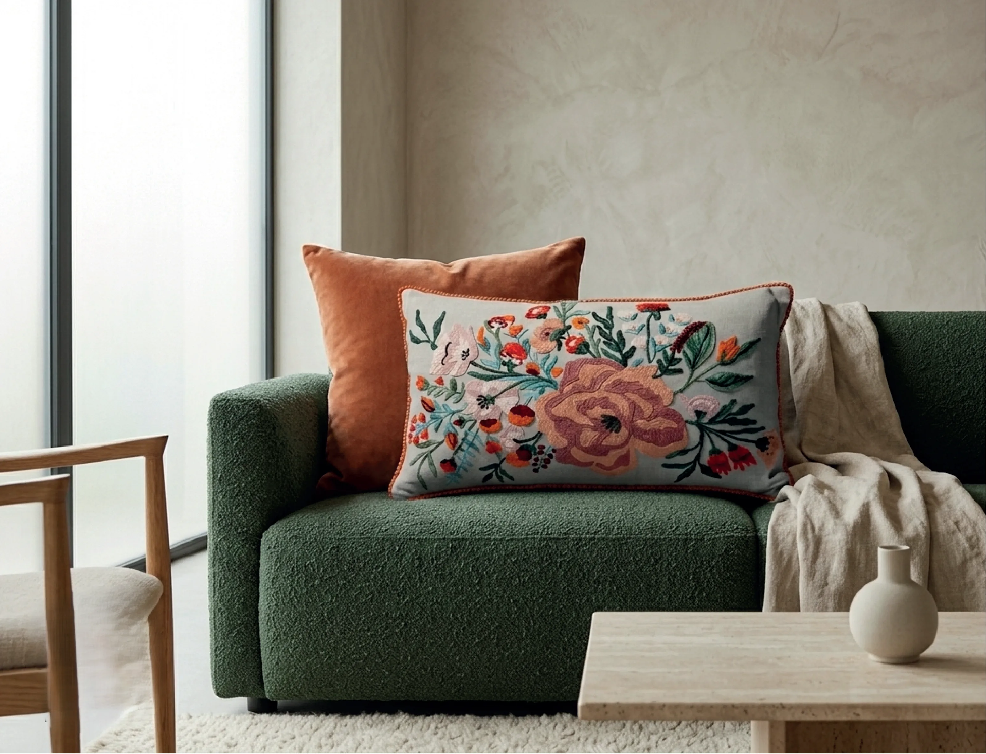 Blush Garden Elegance Cushion
