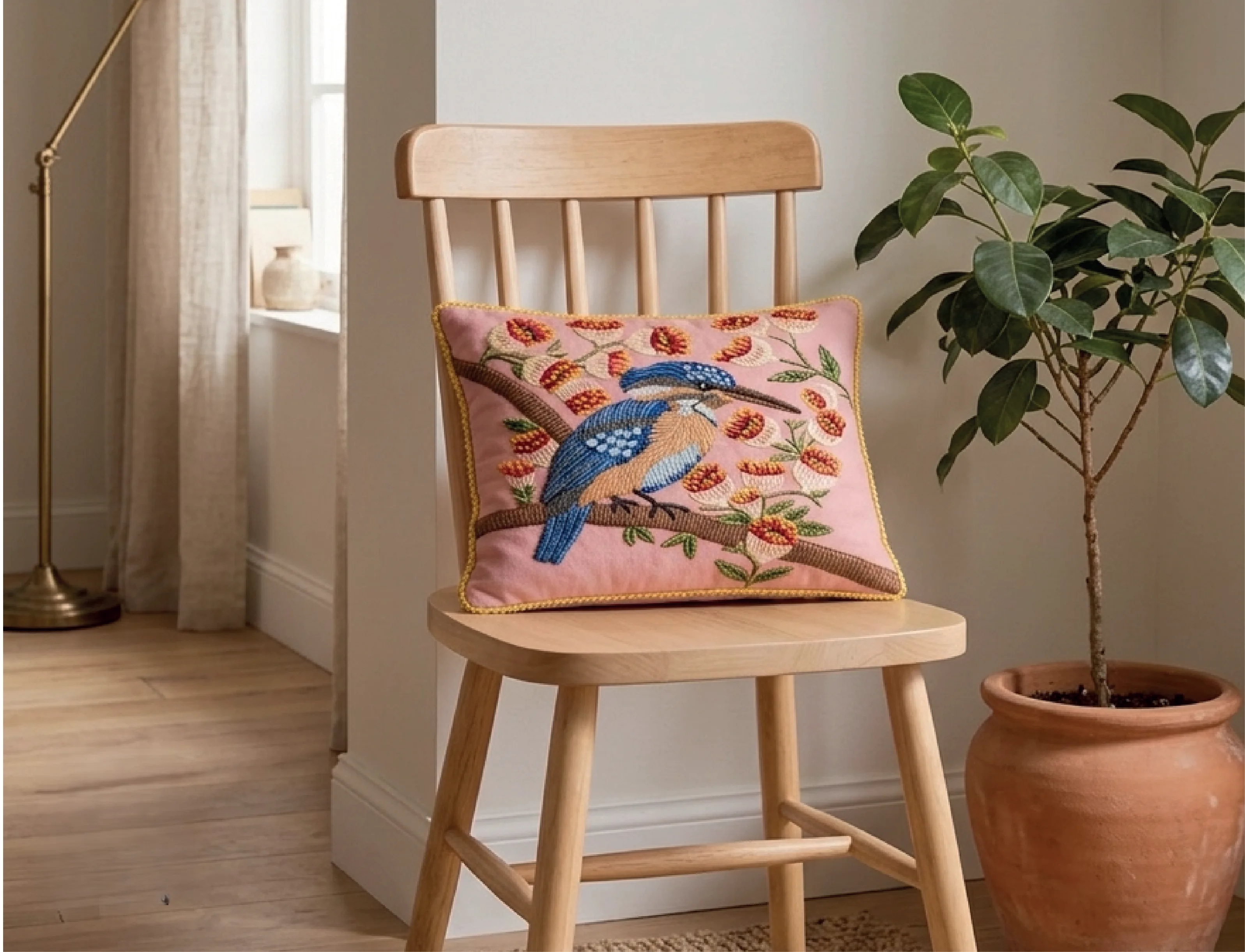Kingfisher bird Cushion